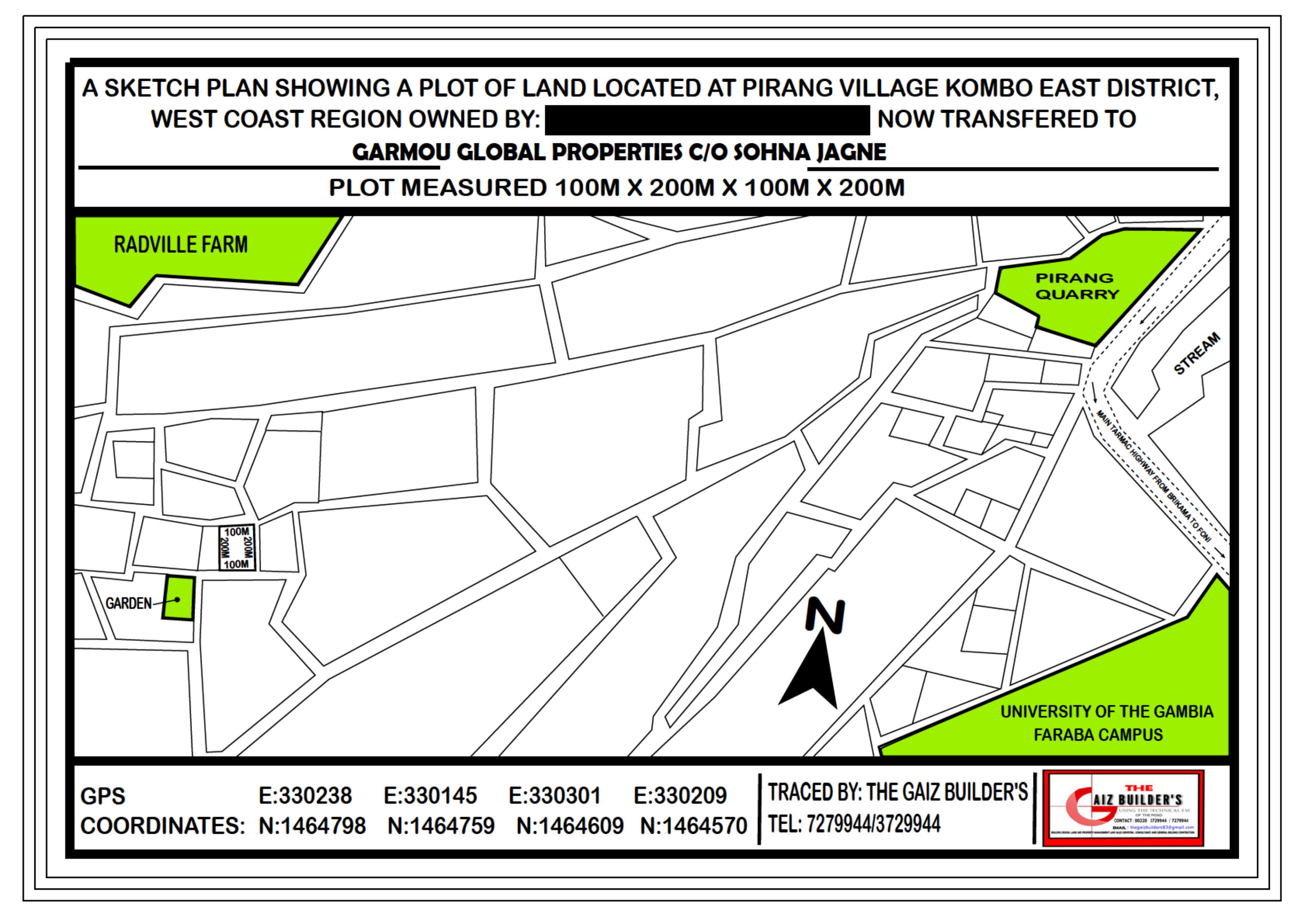Opportunity 2 — Sketch Plan for Pirang land plot