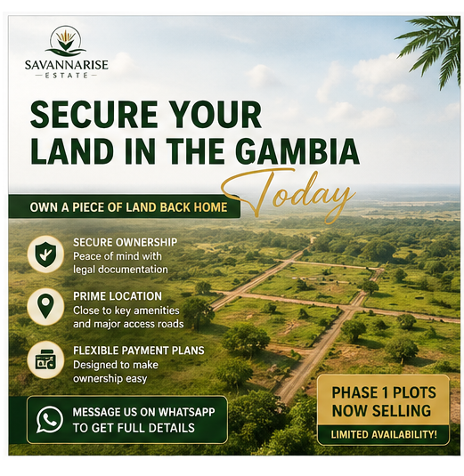 Secure your land in The Gambia today — own a piece of land back home