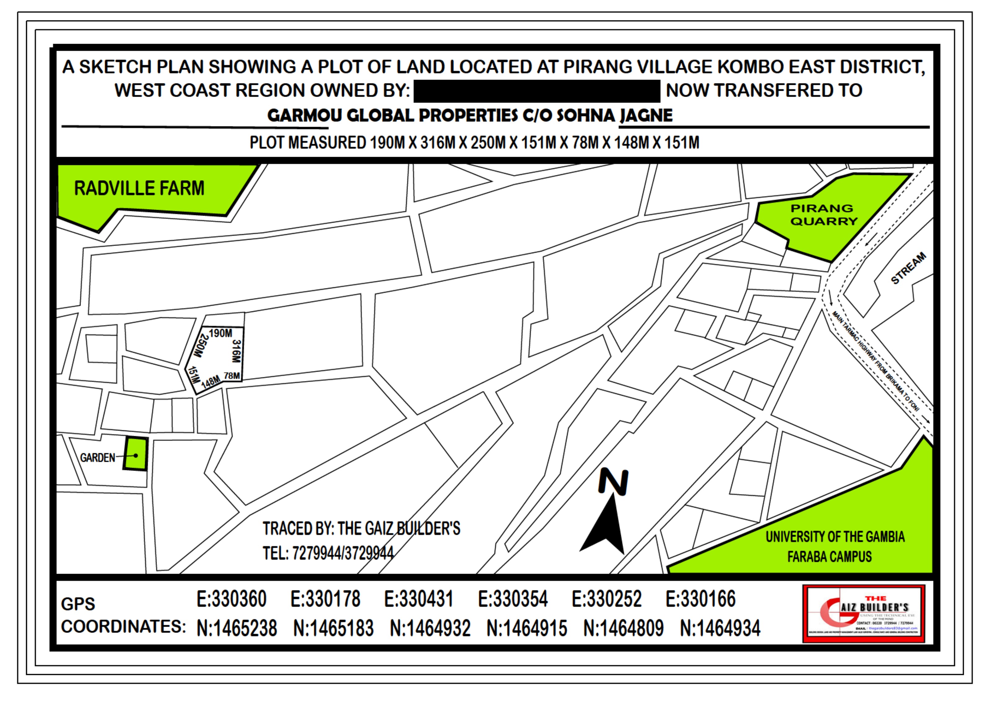Opportunity 1 — Sketch Plan for Pirang land plot